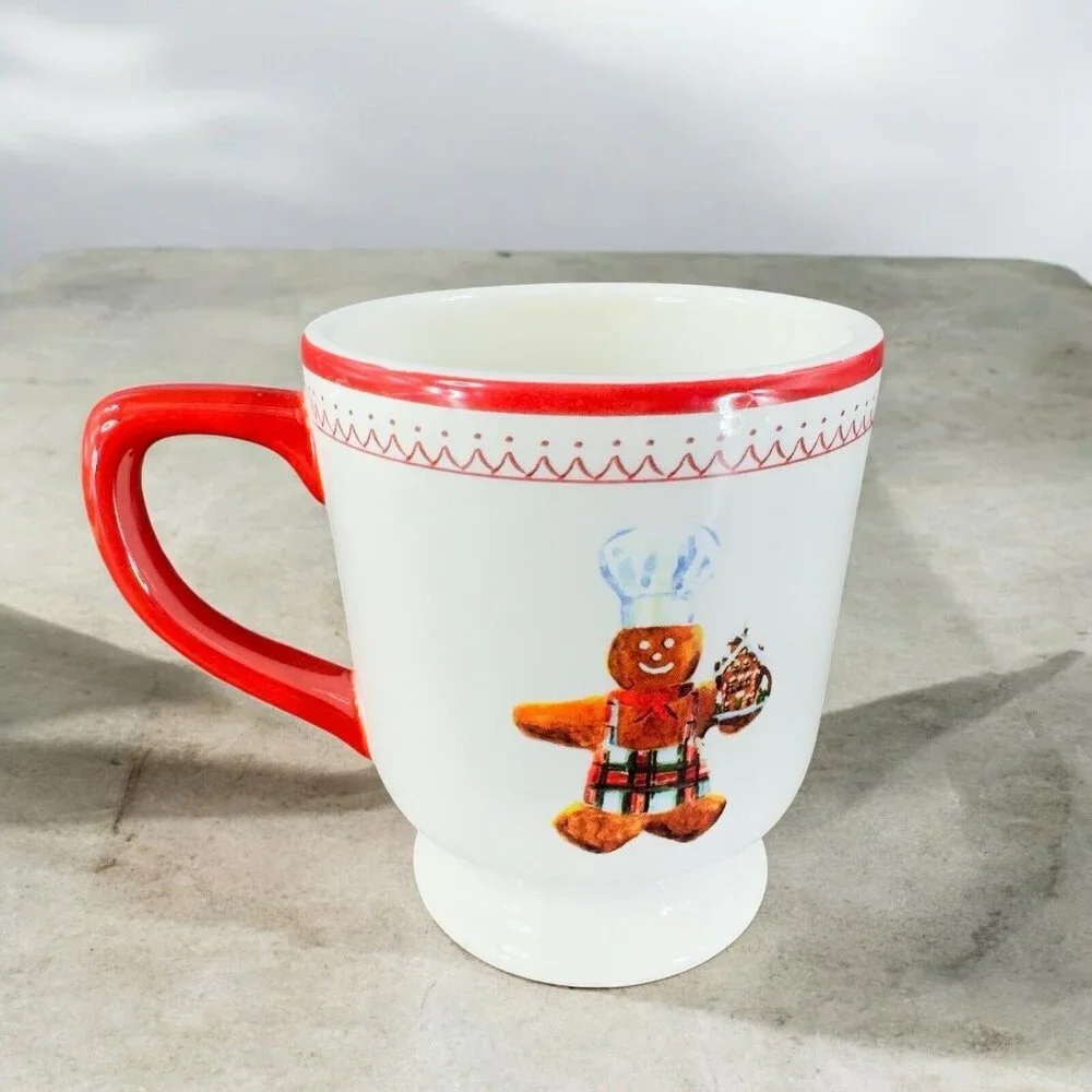 Williams Sonoma Gingerbread‎ Chef Ceramic Mug Cup Ceramic Christmas Icons Mug